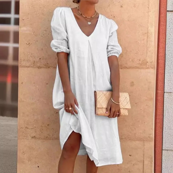 Zelda Puff Sleeve Midi Dress