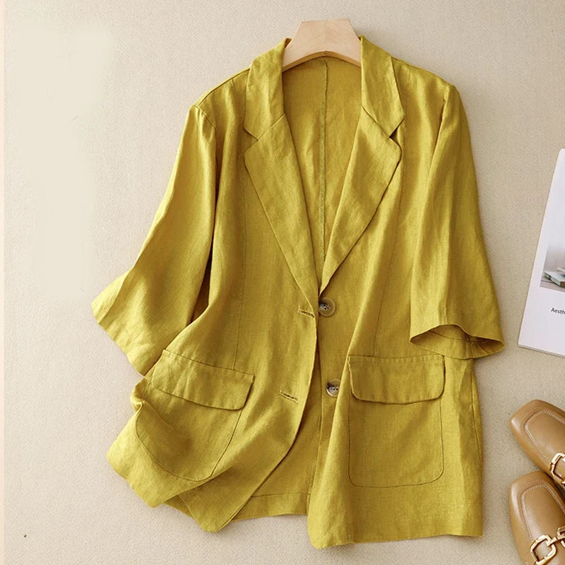 Estrella Linen Blend Blazer