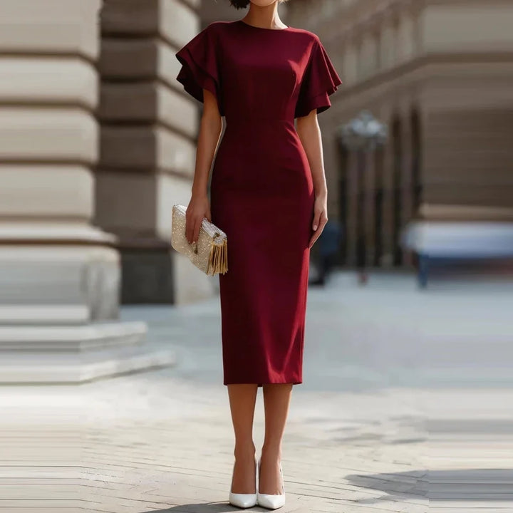 Esme Ruffle Sleeve Midi Dress