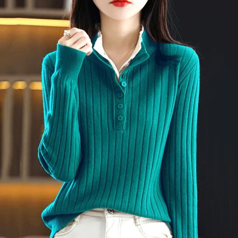 Marceline Button Up Ribbed Sweater