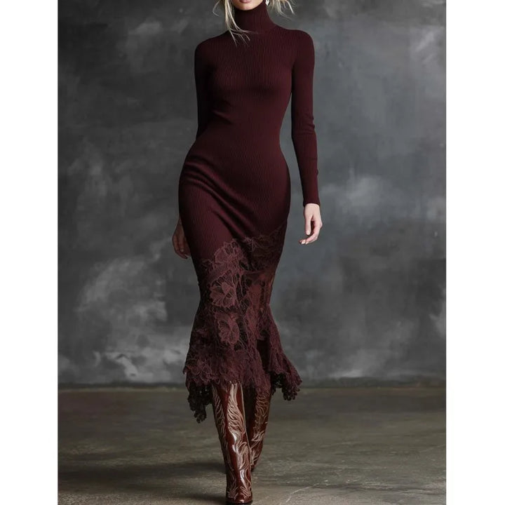 Odessa Ribbed Turtleneck Dress