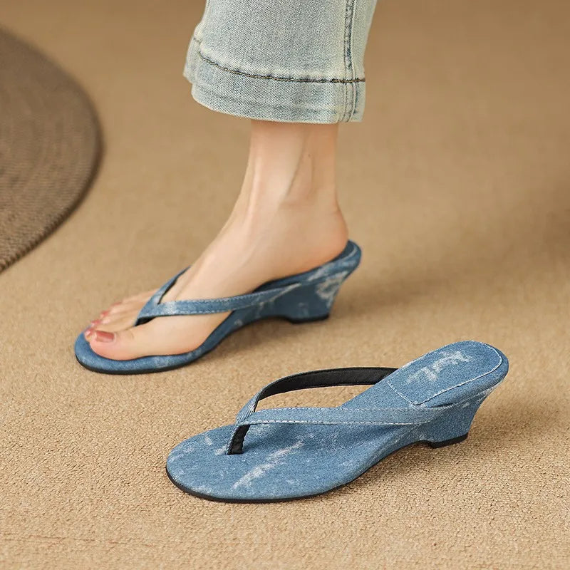 Elana Comfortable Wedge Flip Flops