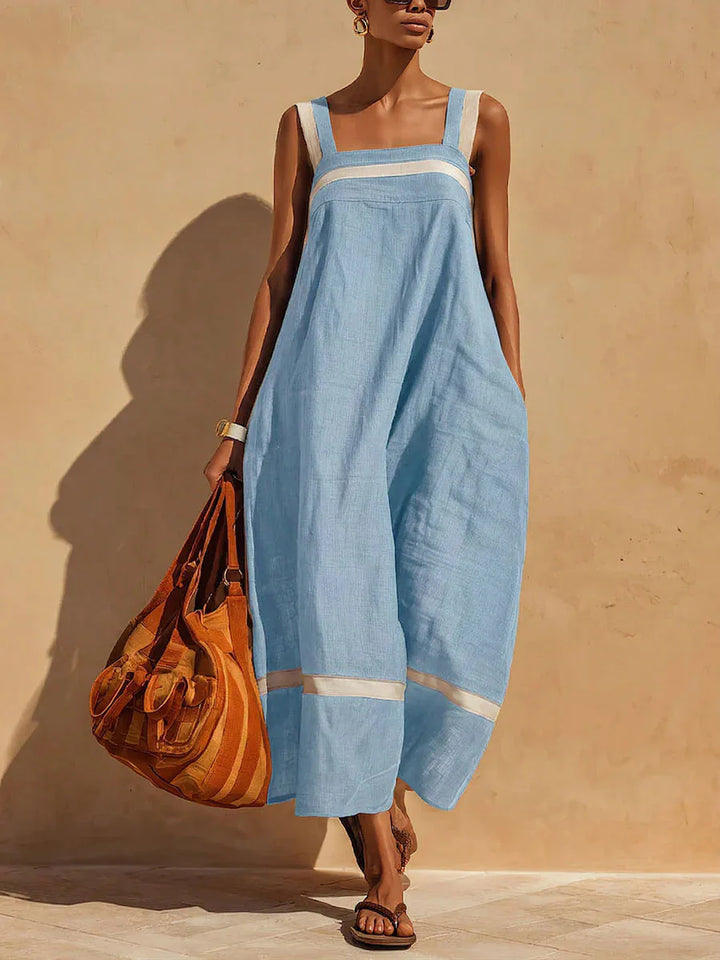 Livia Breathable Linen Slip Midi Dress