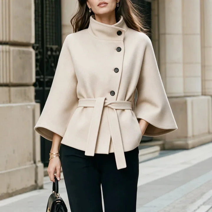 Fiammetta Belted Waist Cape Coat
