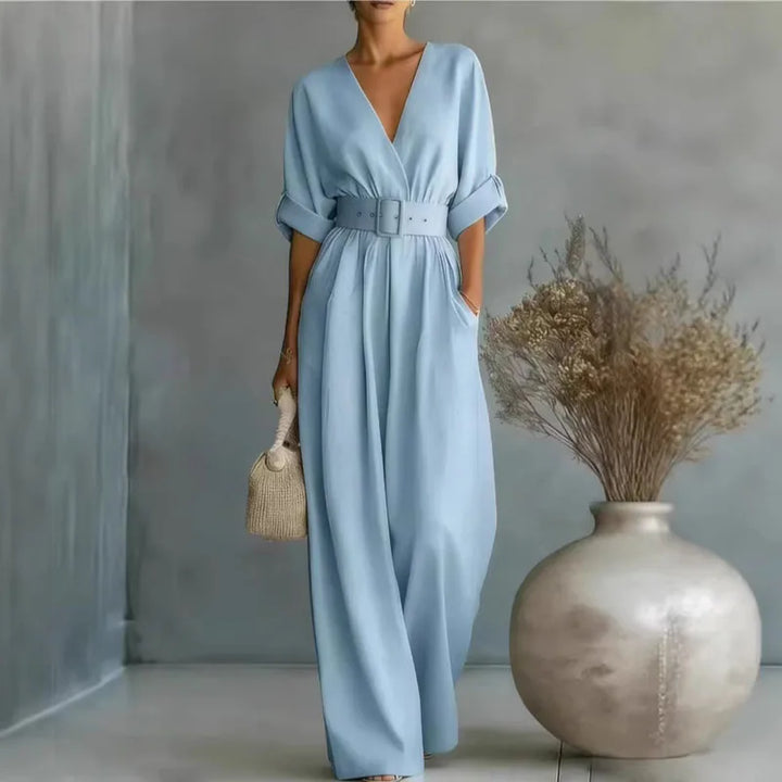 Mireille Belted Wide Leg Jumpsuit
