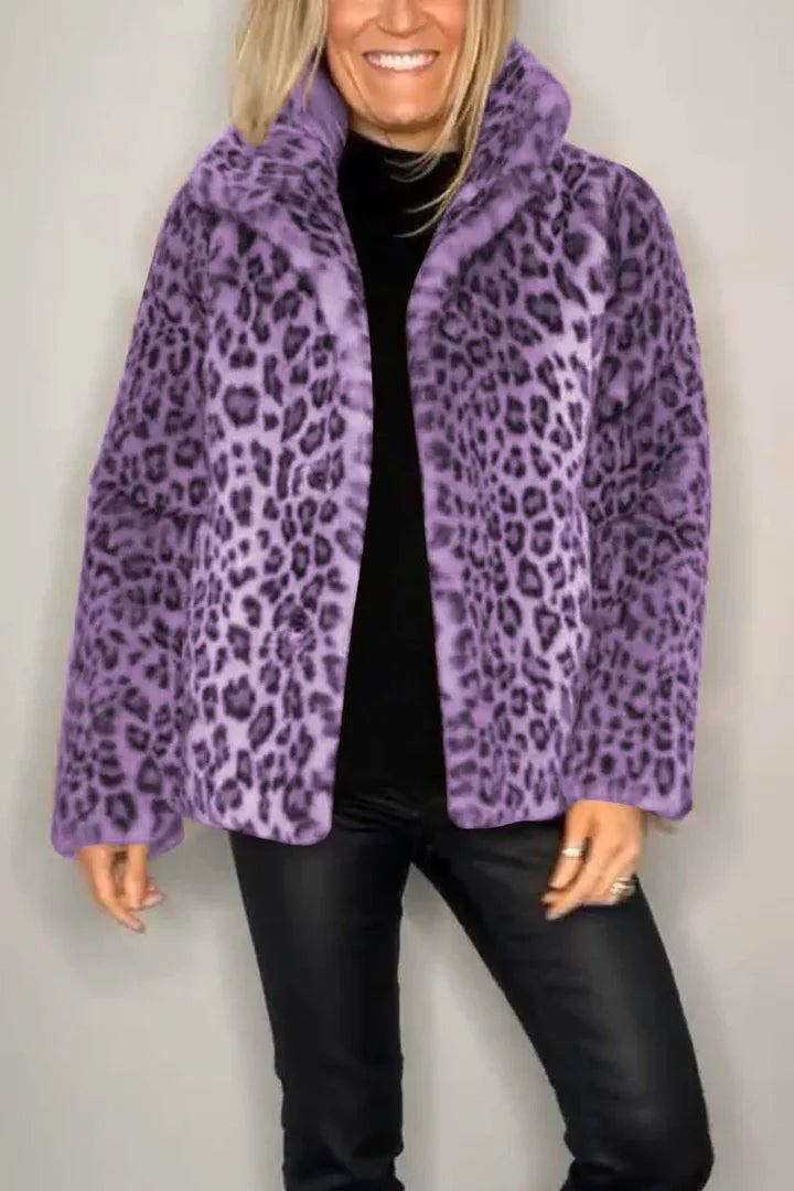 Adair Turn Down Leopard Coat