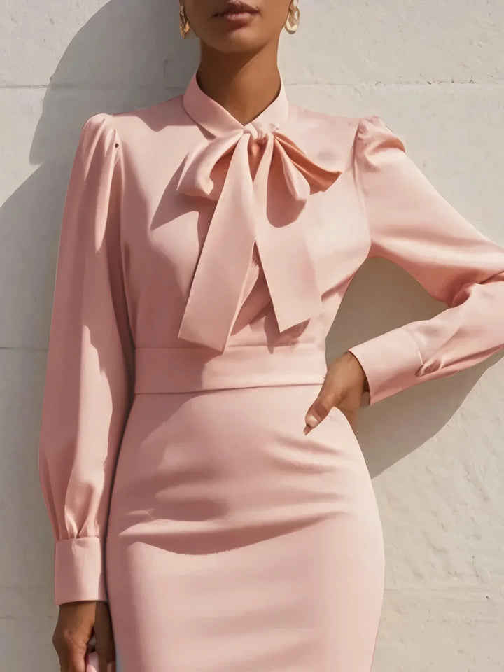 Camille Bow Neck Midi Dress