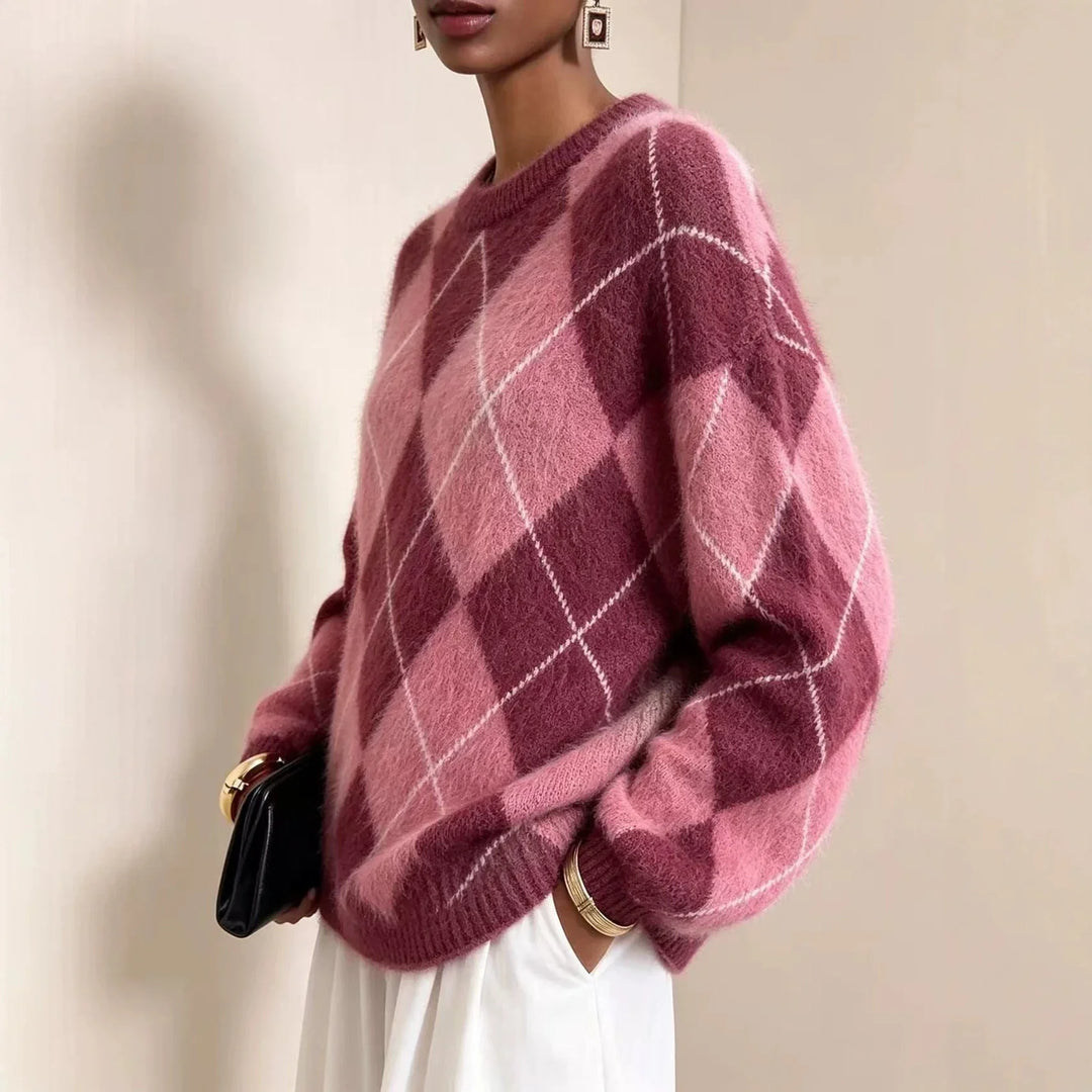 Harlow Argyle Crew Sweater