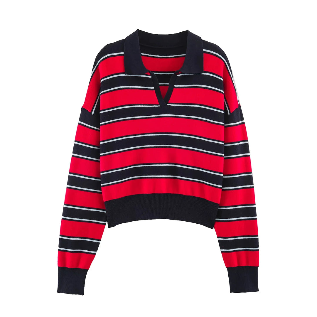 Theodora Johnny Collar Polo Sweater