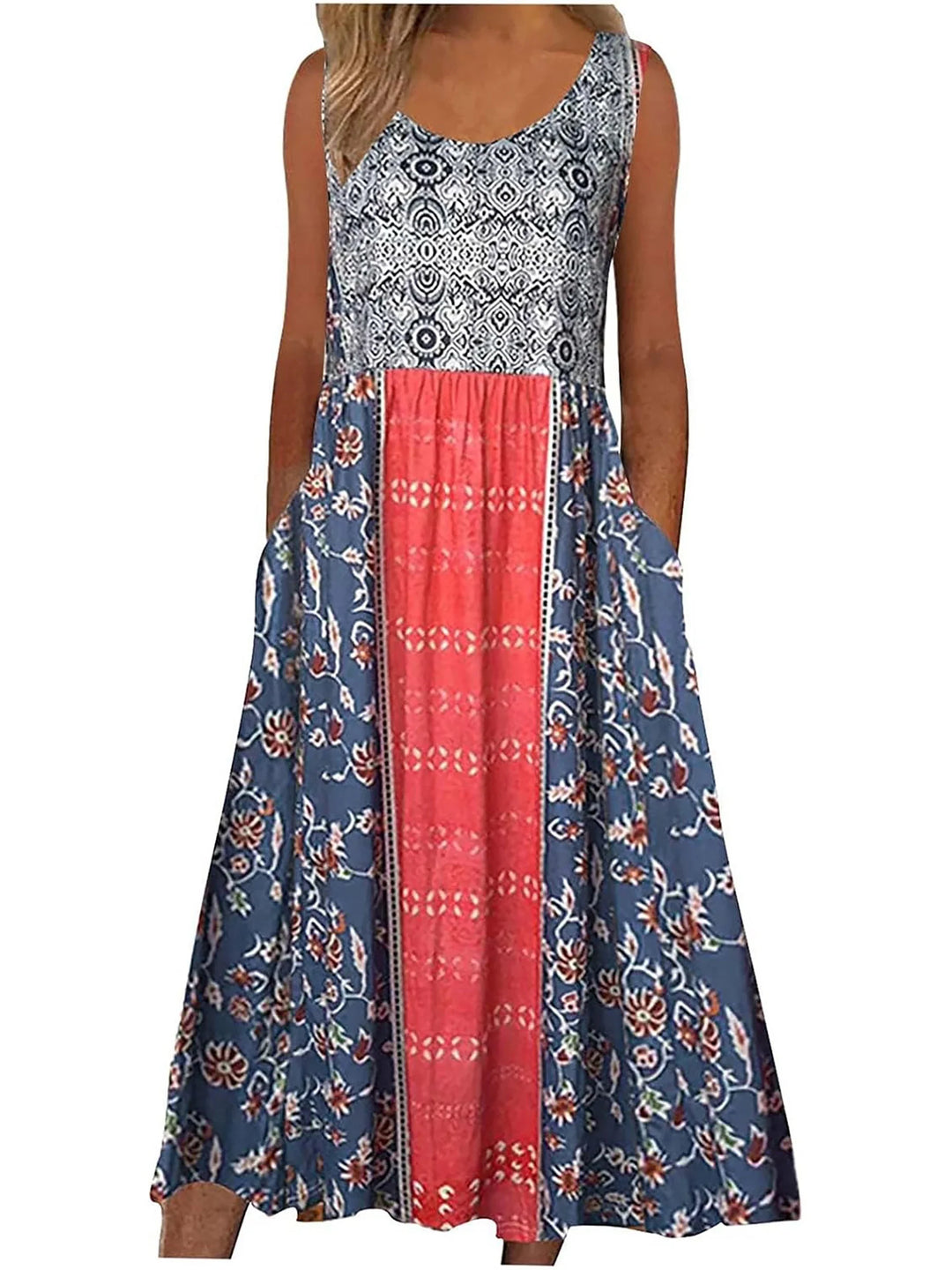 Soravie Boho Floral Midi Dress