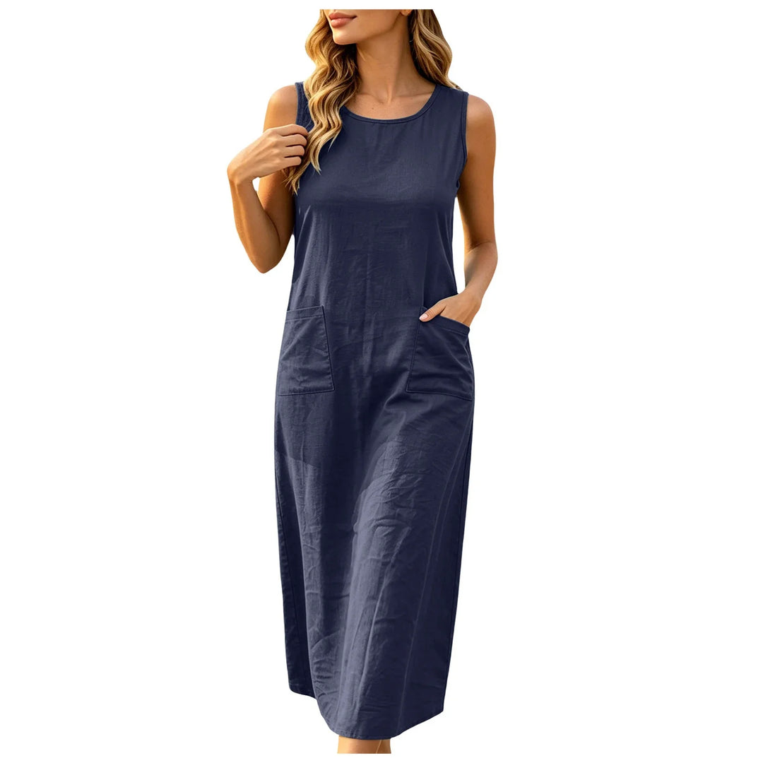 Frances Sleeveless Pocket Midi Dress
