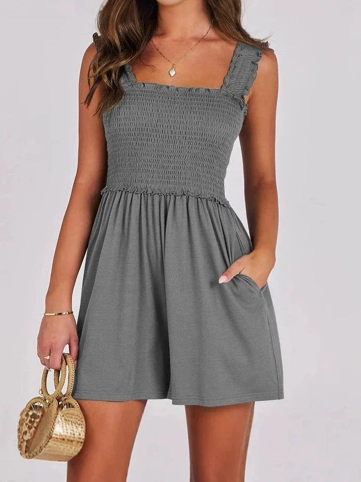 Arwen Smocked Pocket Romper