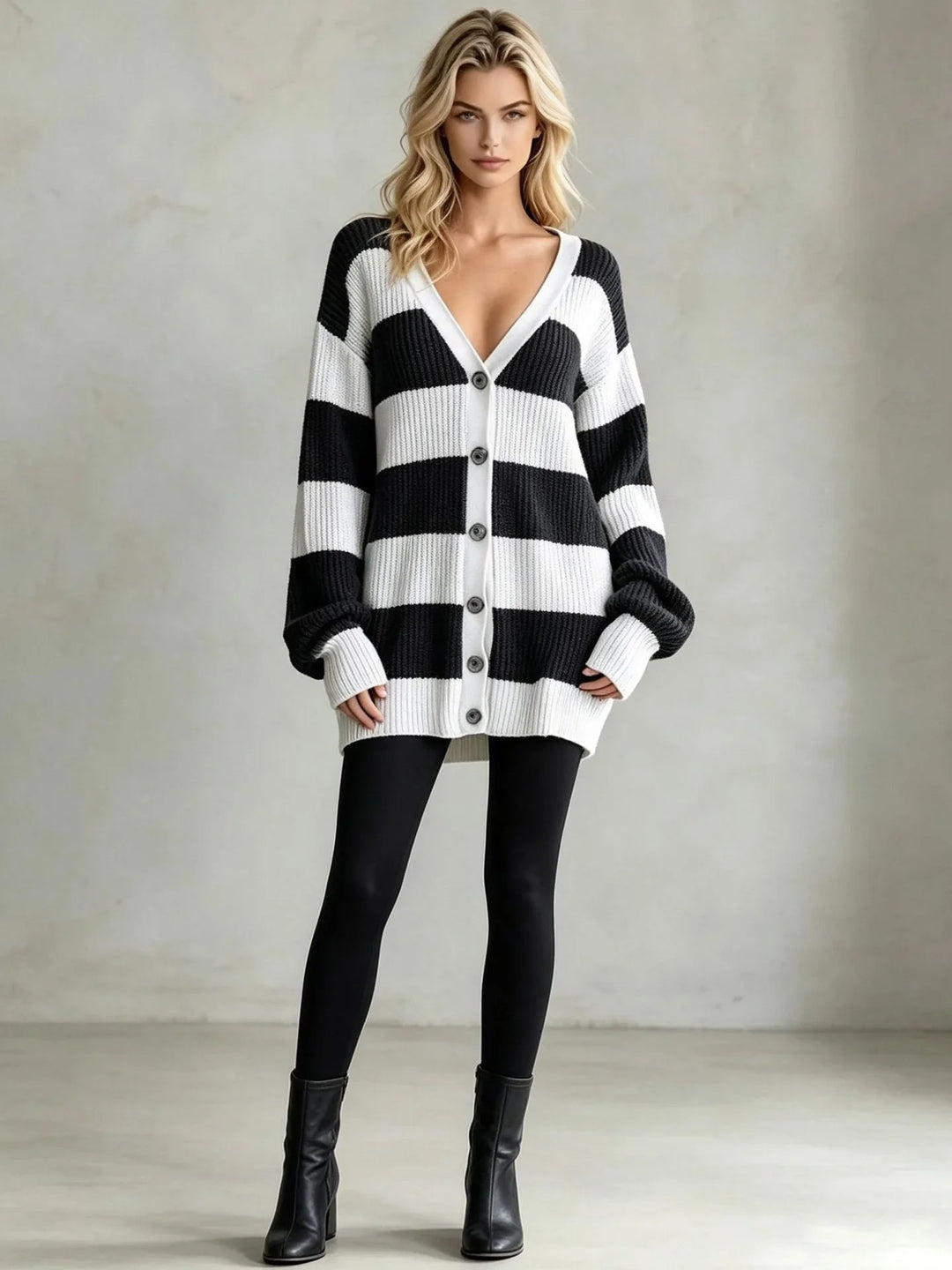 Novella Striped Knit Cardigan