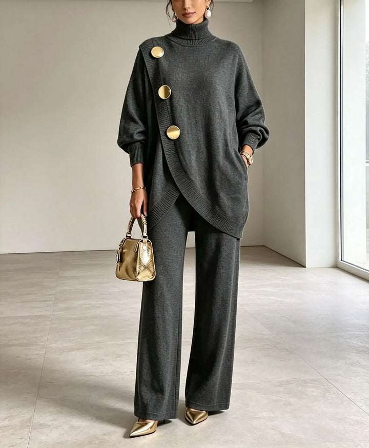 Solene Wrap Front Sweater Set