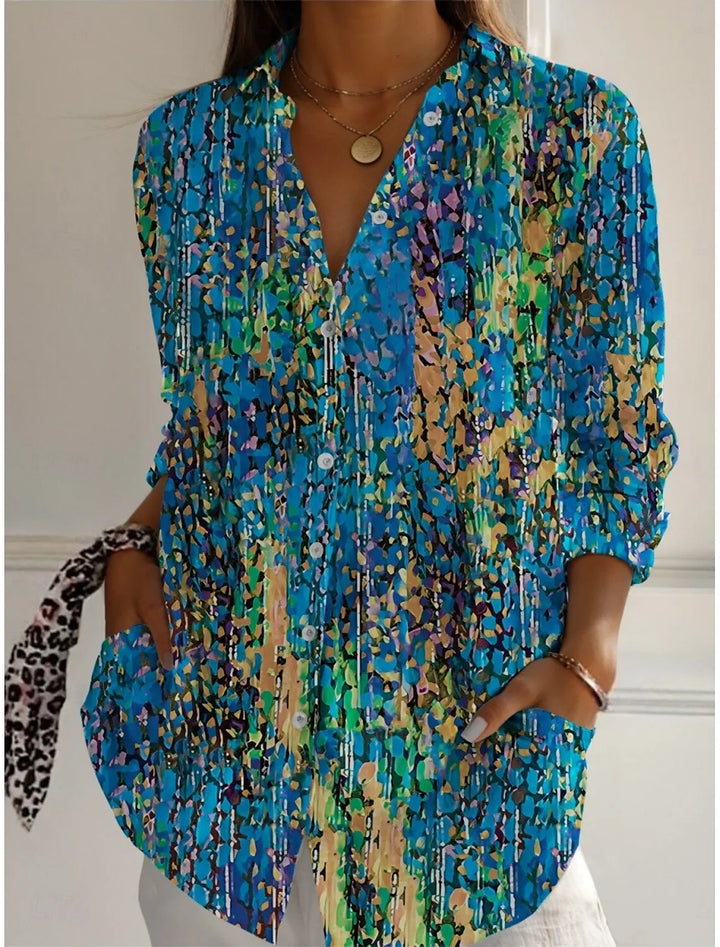 Madona Floral Button Front Blouse