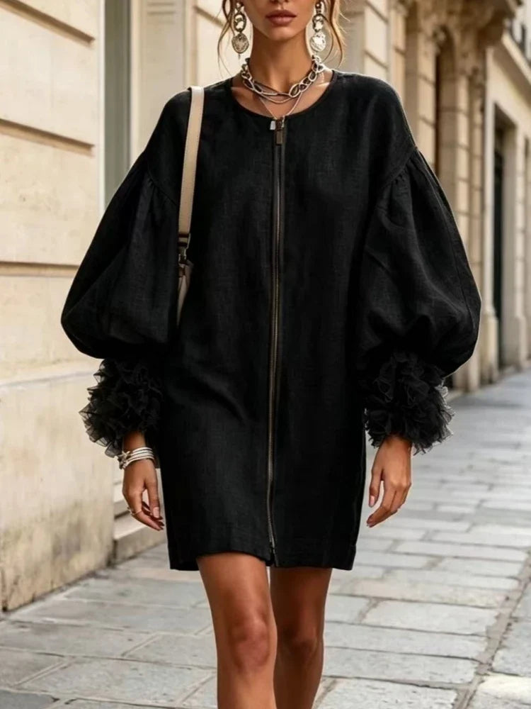 Vantana Balloon Sleeve Mini Dress