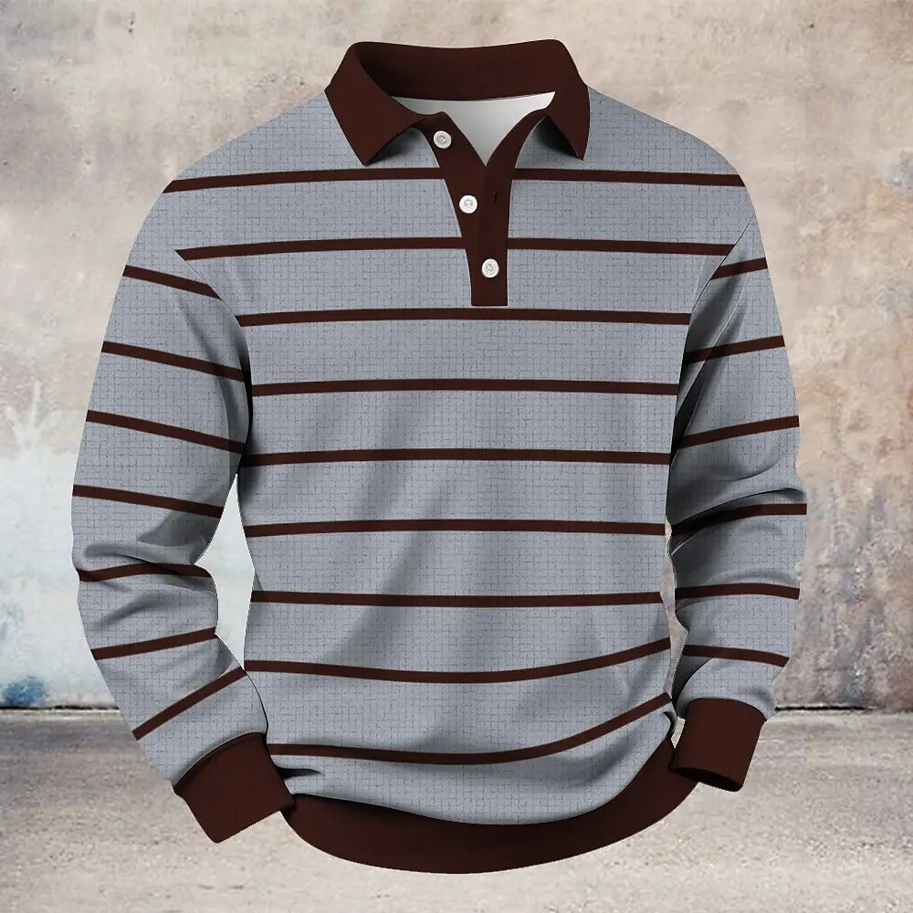 Gavin Breathable Striped Polo Shirt