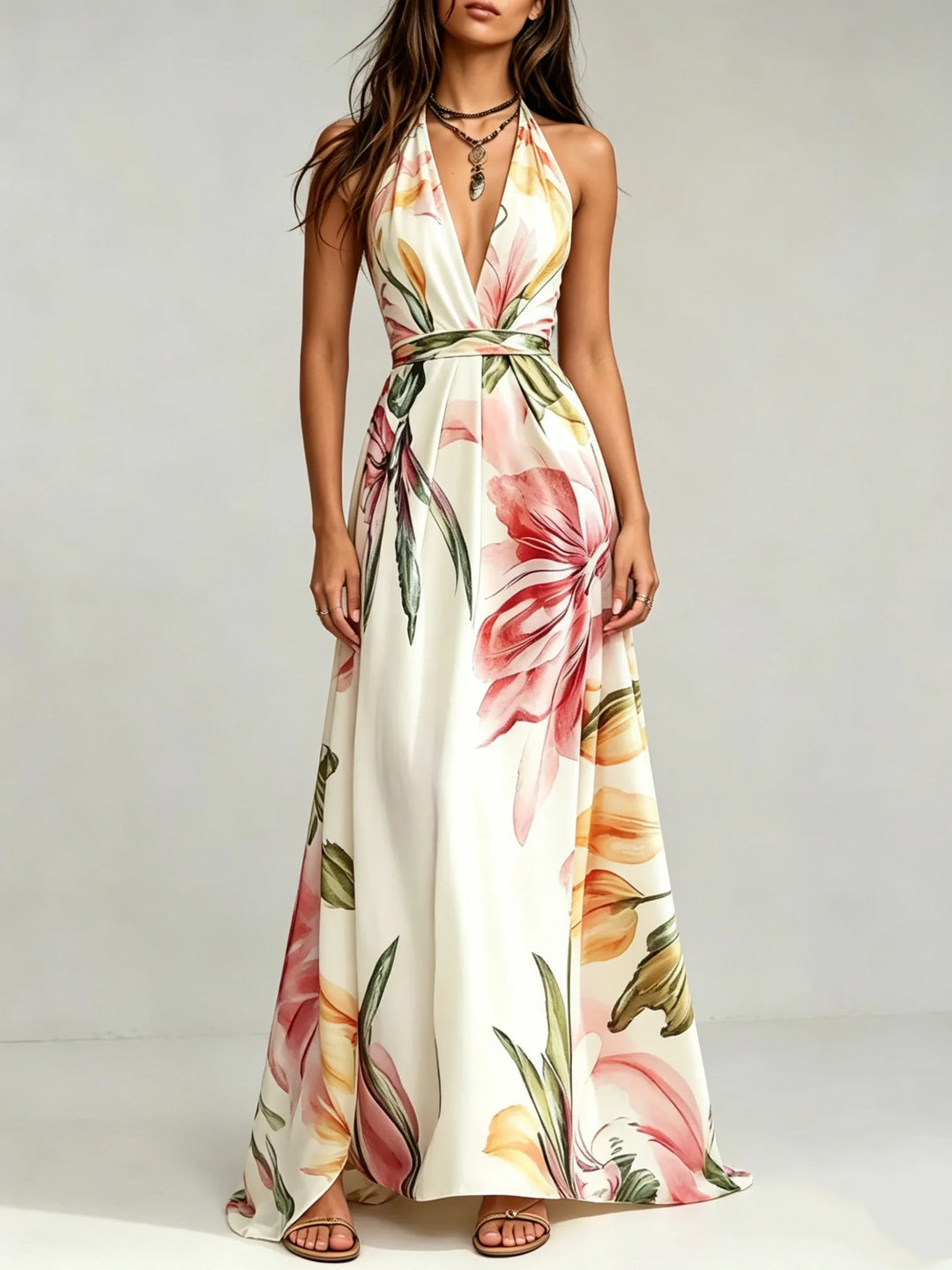 Loraine Floral Maxi Wedding Guest Dress