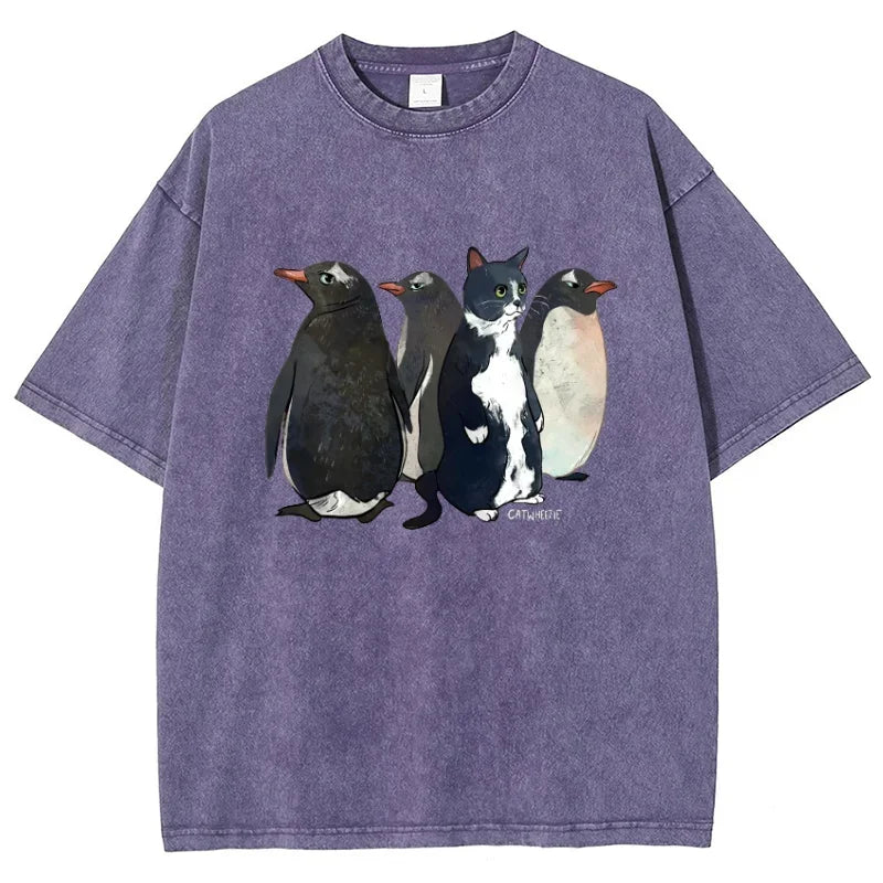 Aiden Washed Graphic Penguin Tee