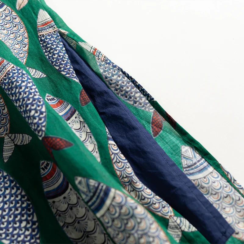 Parisa  Fish Print Midi Dress