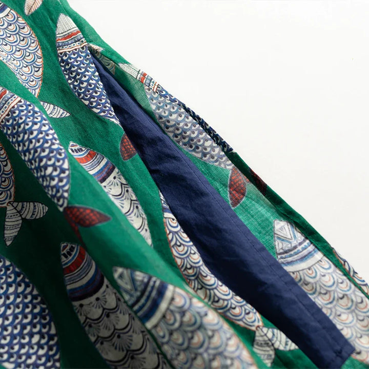 Parisa  Fish Print Midi Dress