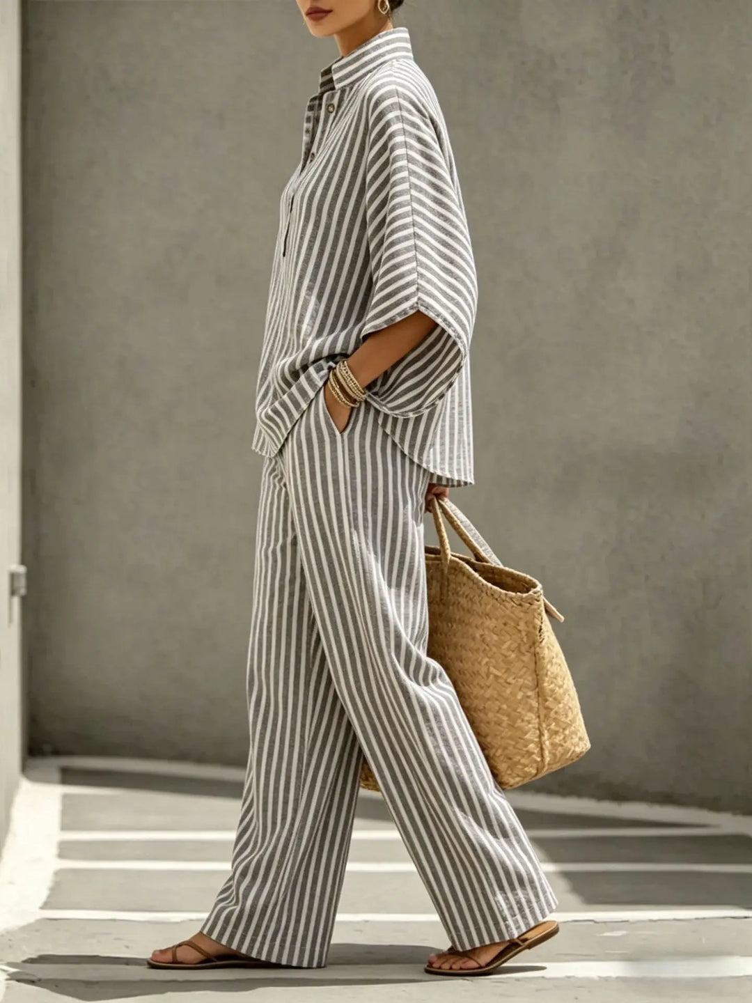 Megan Striped Two-Piece Set