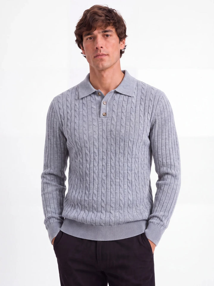 Callum Cable Knit Polo