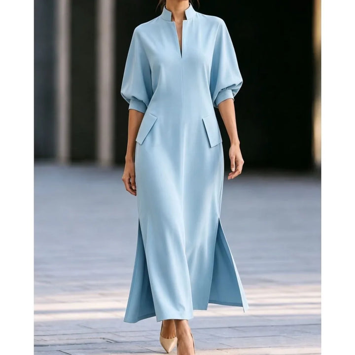 Dania Stand Collar Maxi Dress