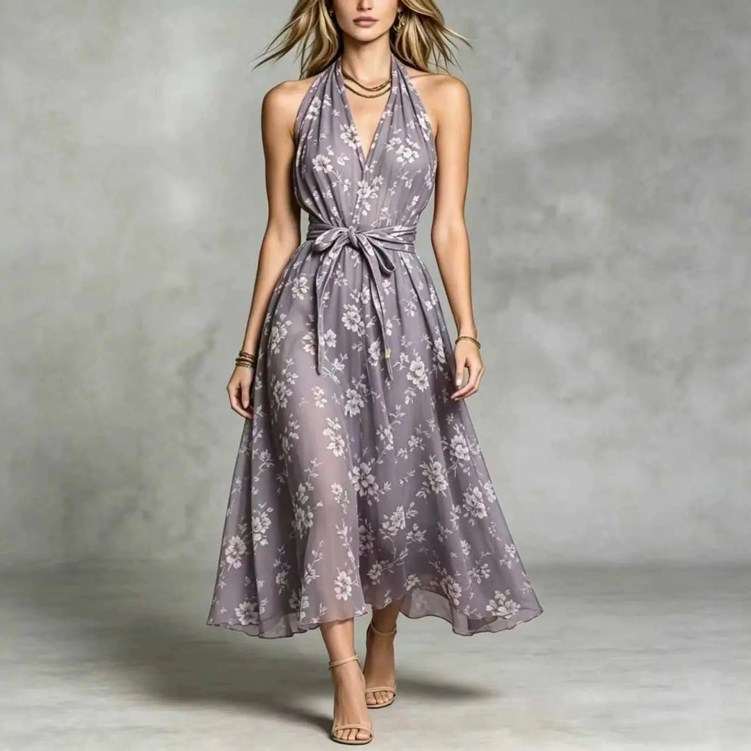 Marceline Bohemian Floral Print Wedding Guest Dress