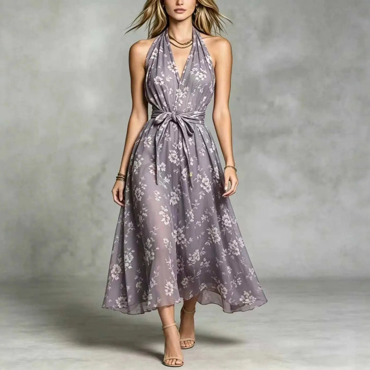 Marceline Bohemian Floral Print Wedding Guest Dress