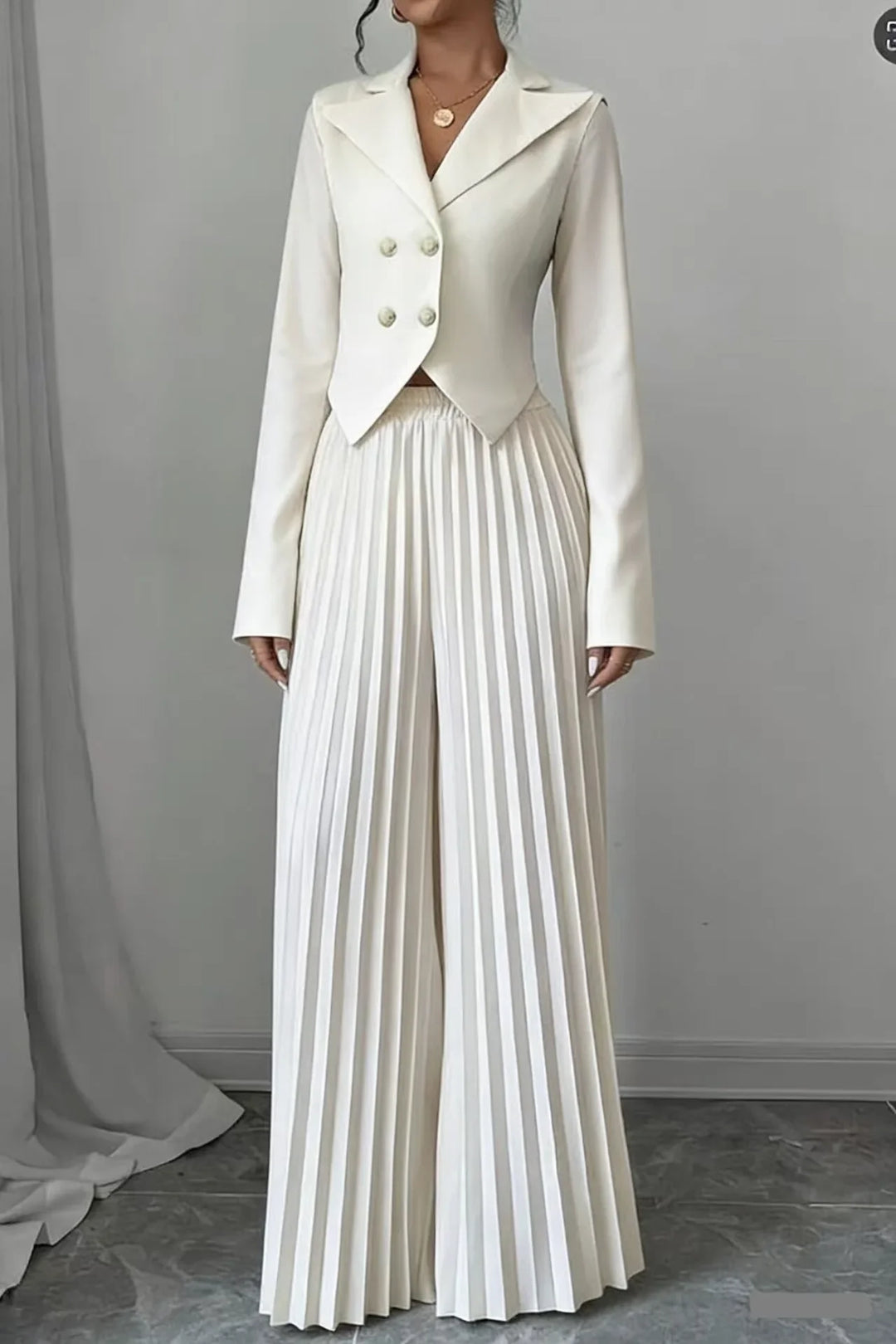 Lindsey Pleated Wide Leg Set