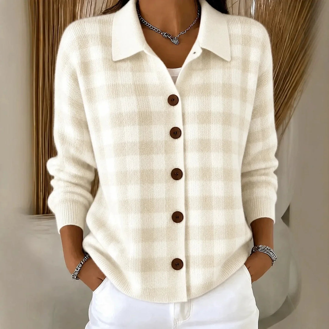 Margaux Plaid Button Cardigan