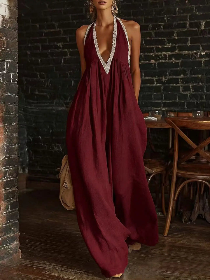 Helena Lace Trim Maxi Dress