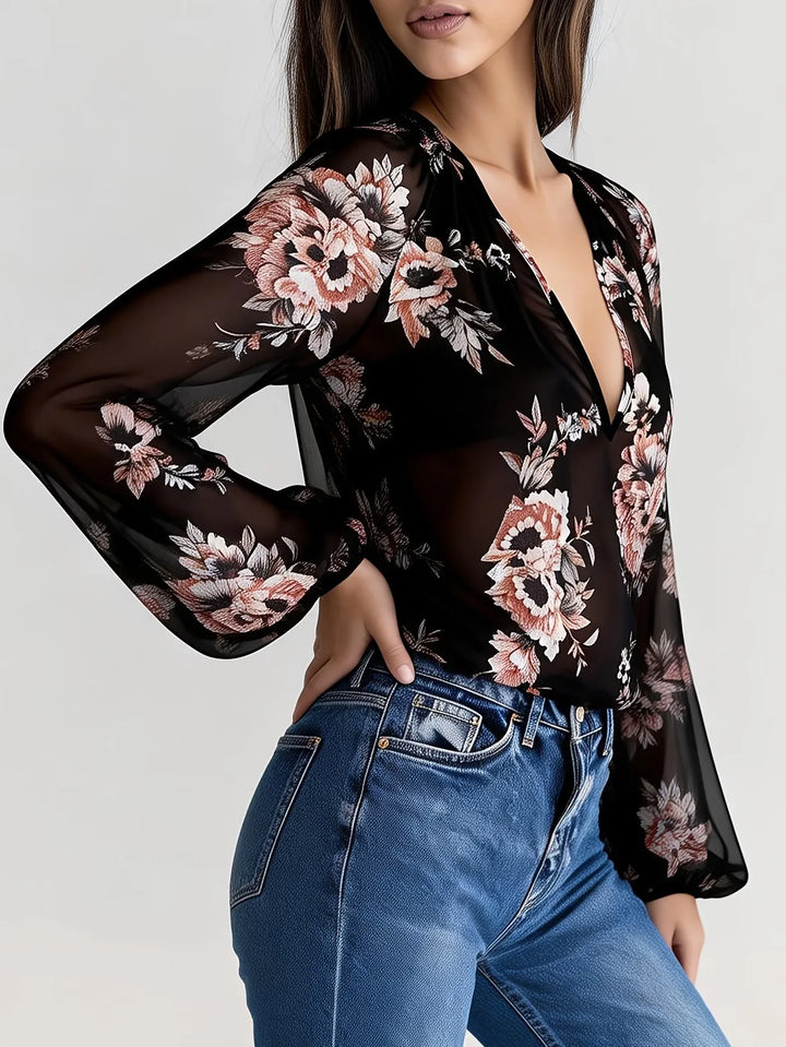 Vivian Floral Chiffon Blouse