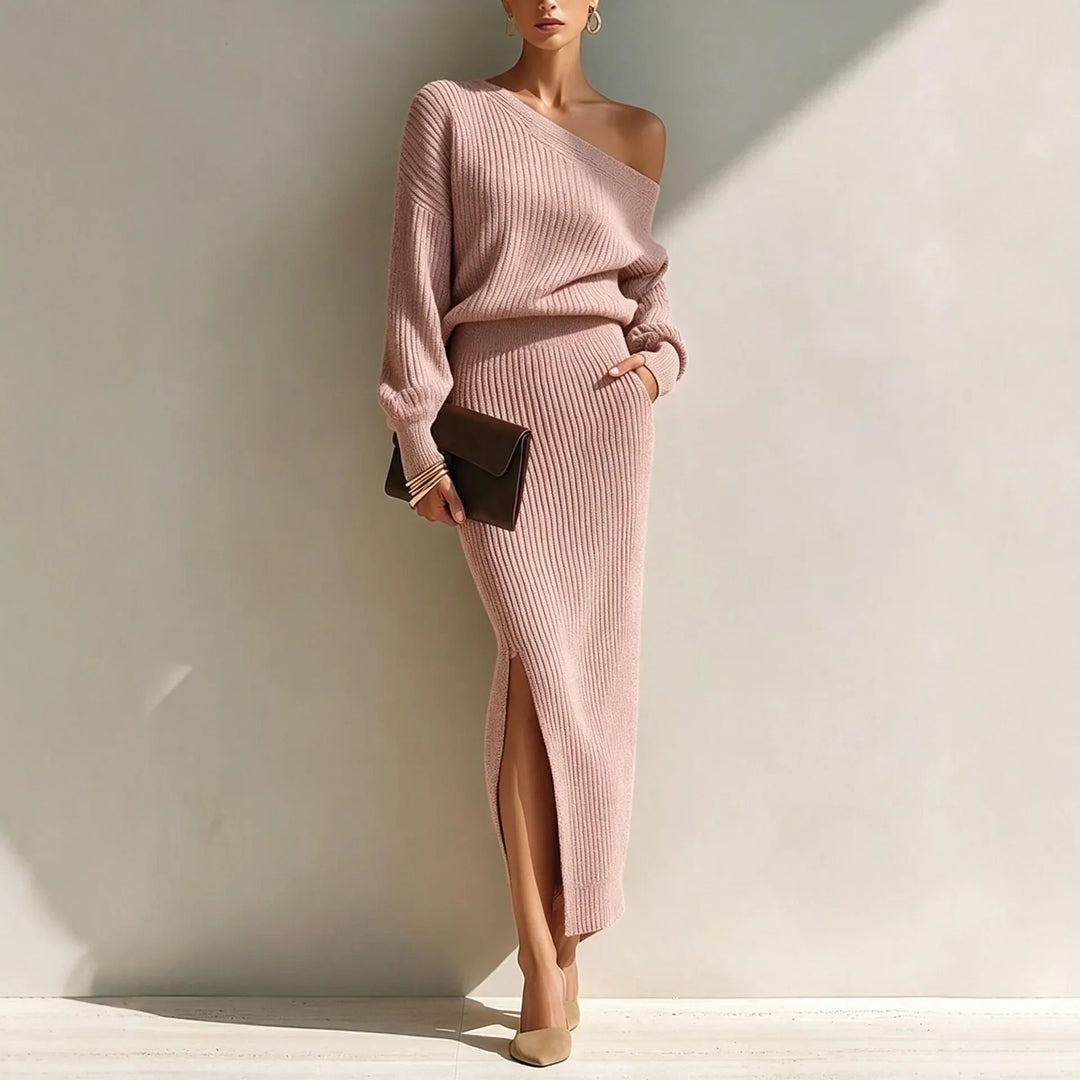 Daphne Off Shoulder Knit Set
