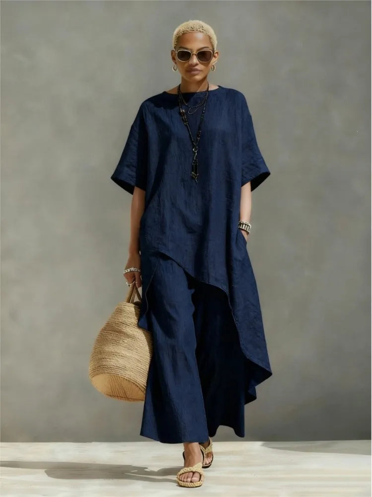 Selvin Relaxed Fit Asymmetrical Top Set