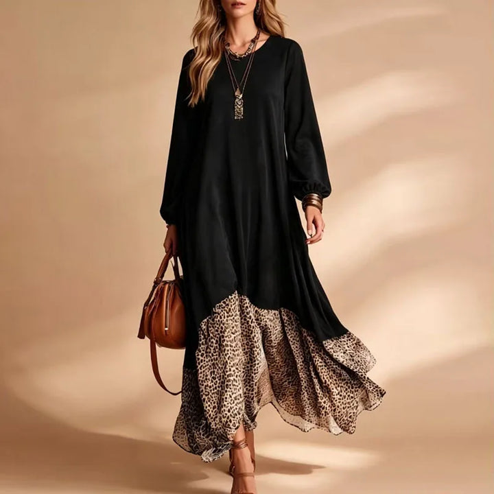 Presley Leopard Hem Maxi Dress