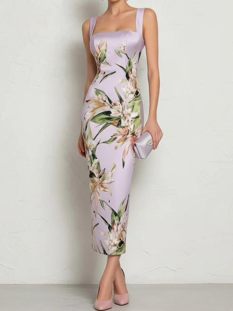 Avalon Elegant Floral Wedding Guest Dress