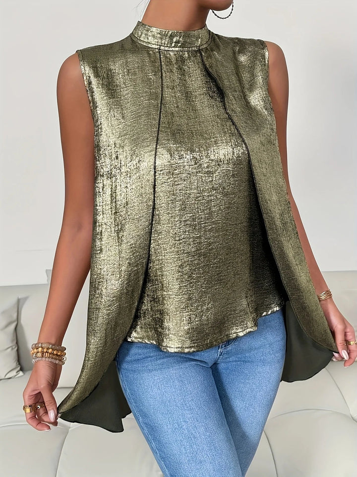 Jean Metallic Sleeveless Blouse