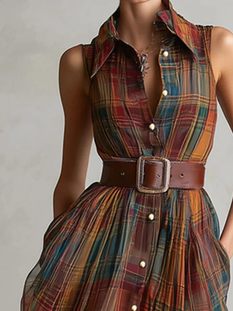 Rebecca Plaid Bohemian Maxi Dress