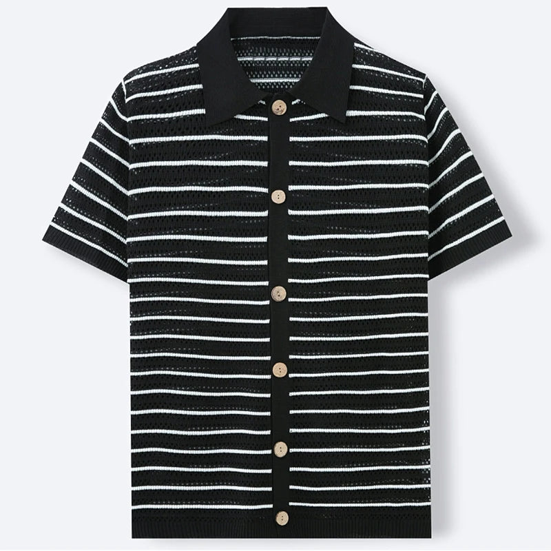 Mason Striped Knit Polo
