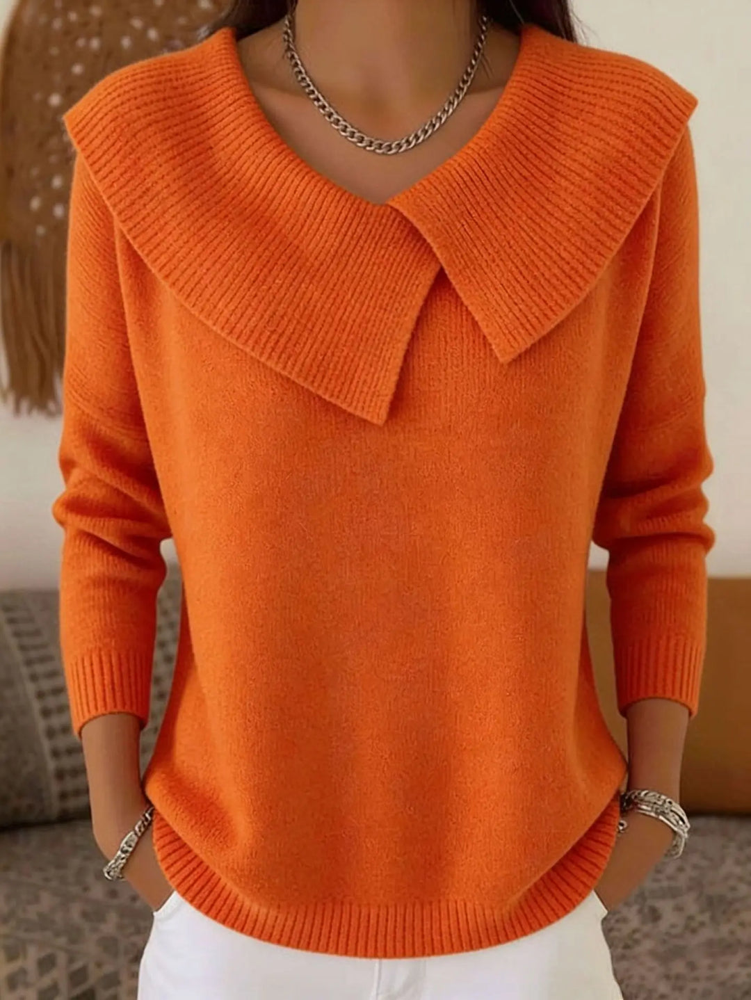 Anneke Fold Collar Sweater