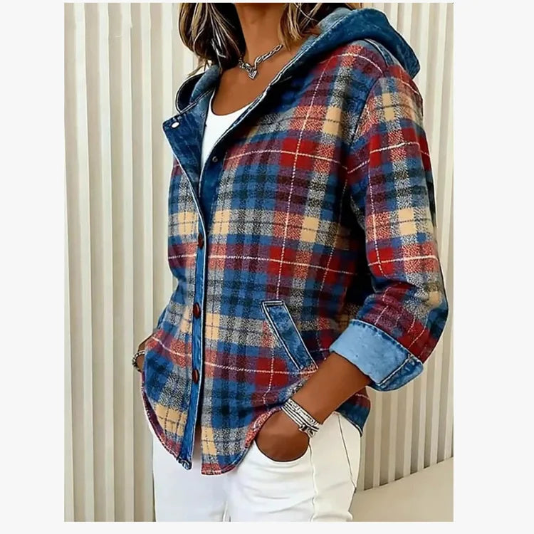 Mirelle Contrast Plaid Jacket