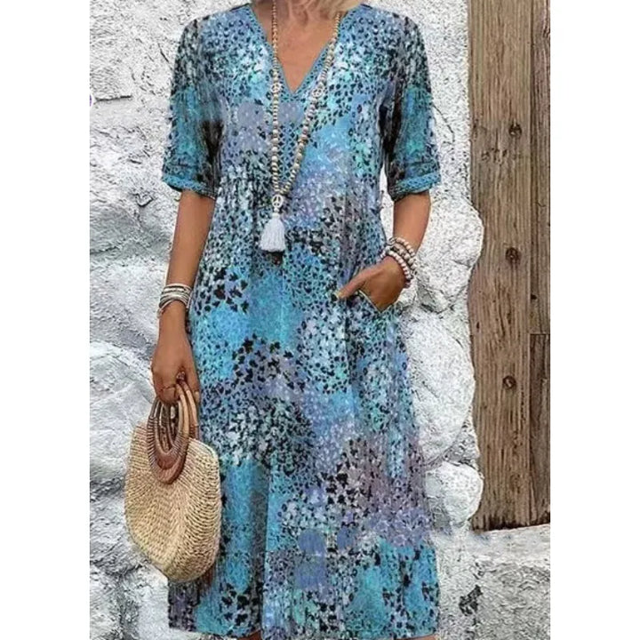 Valeska Boho Printed Midi Dress