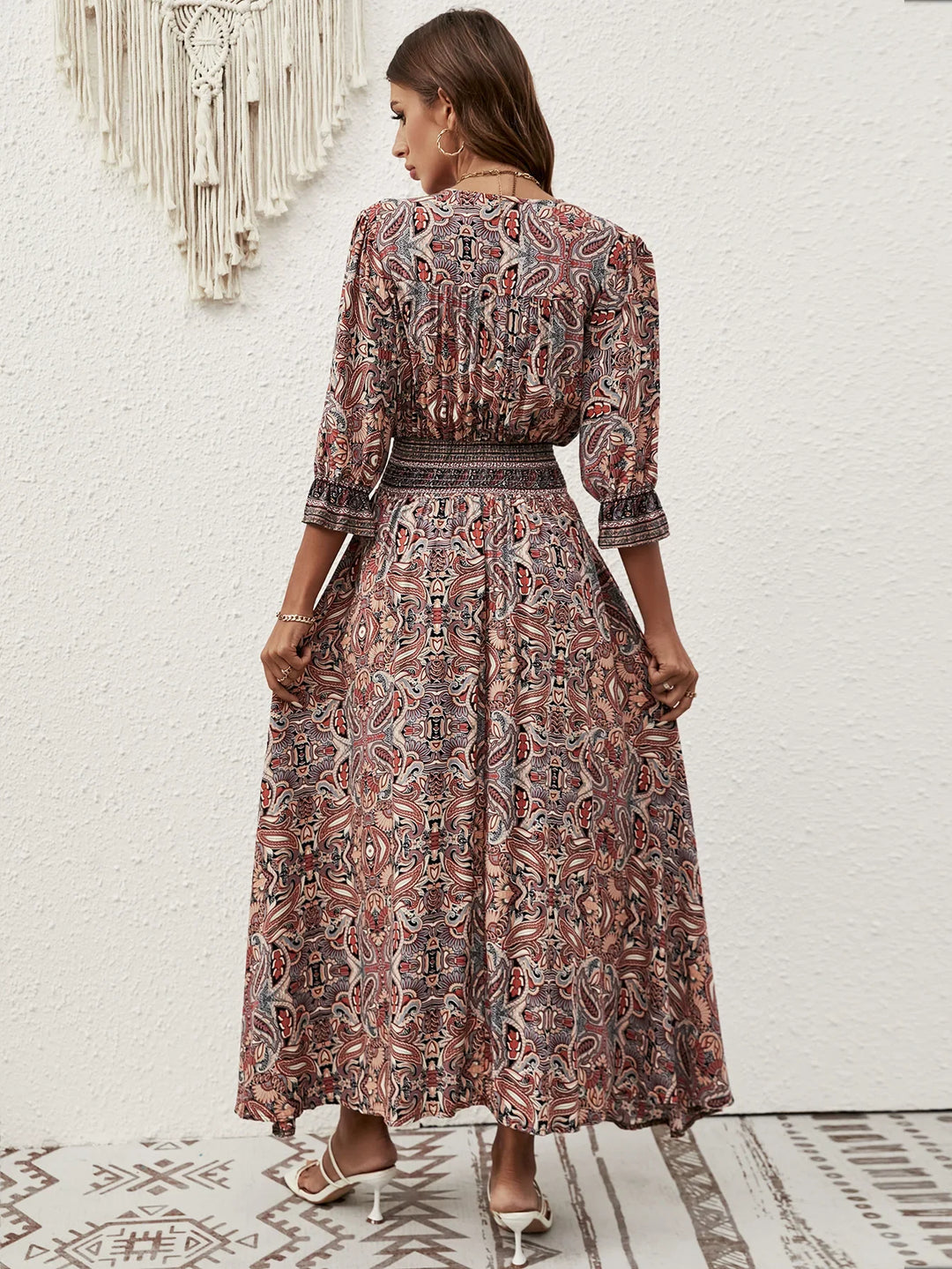 Katarina Bohemian Tie Waist Maxi Dress