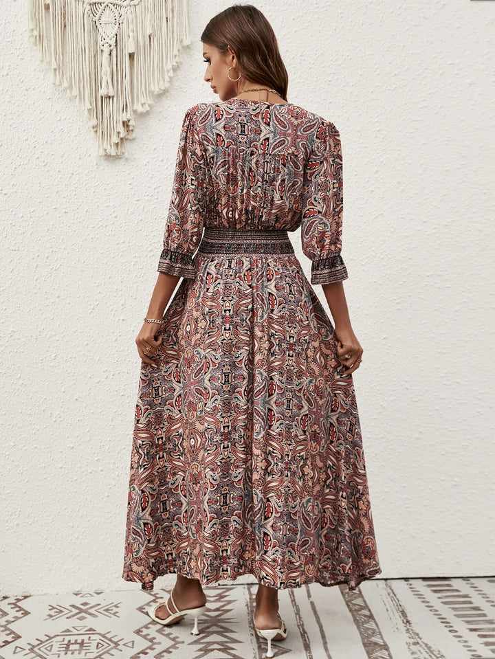 Katarina Bohemian Tie Waist Maxi Dress