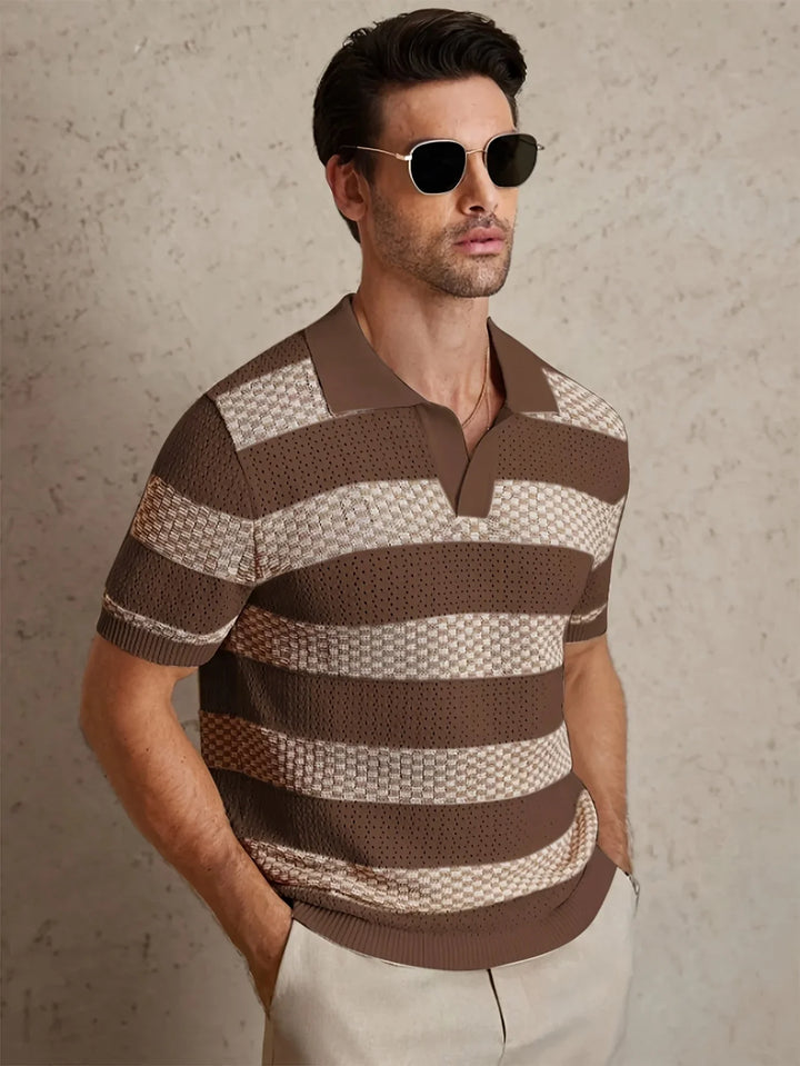Tom Striped Knit Polo Shirt