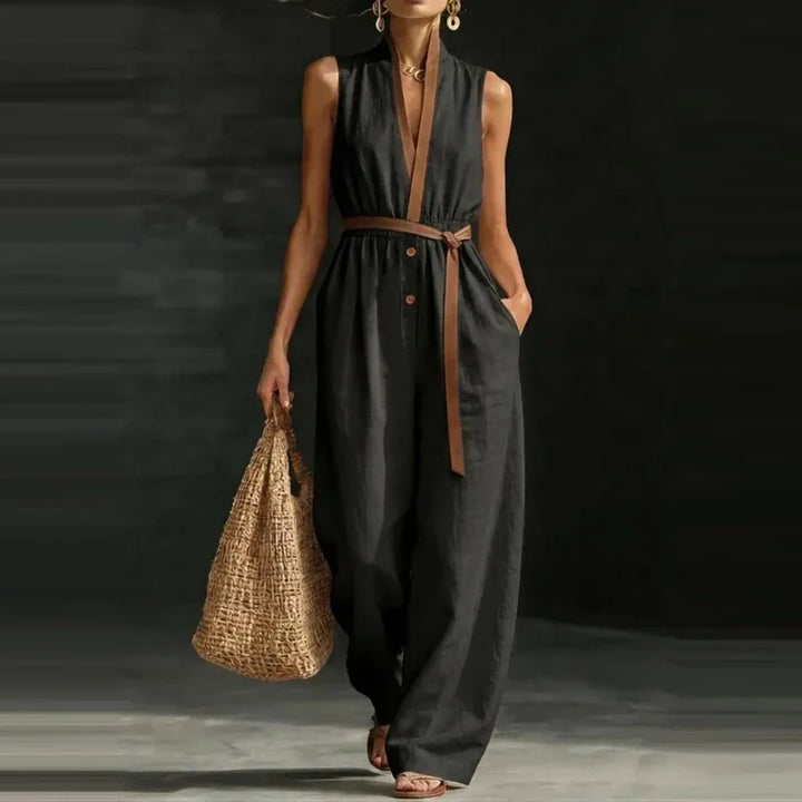 Amelie V Neck Wide Leg Jumpsuit