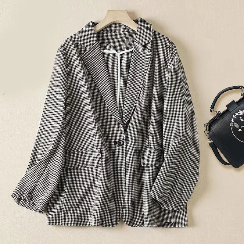 Nayeli Elegant Plaid Blazer