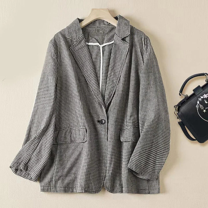 Nayeli Elegant Plaid Blazer